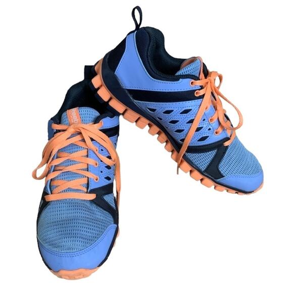 Reebok Realflex 3D Fuseframe Running Shoes Blue Orange Size 7 - Picture 1 of 9